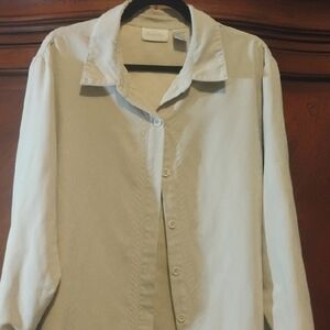 Studio Works Beige Button-Up Blouse